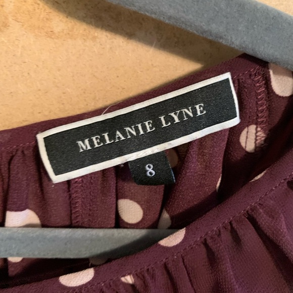 Melanie Lyne polkadot burgundy blouse - Picture 6 of 8